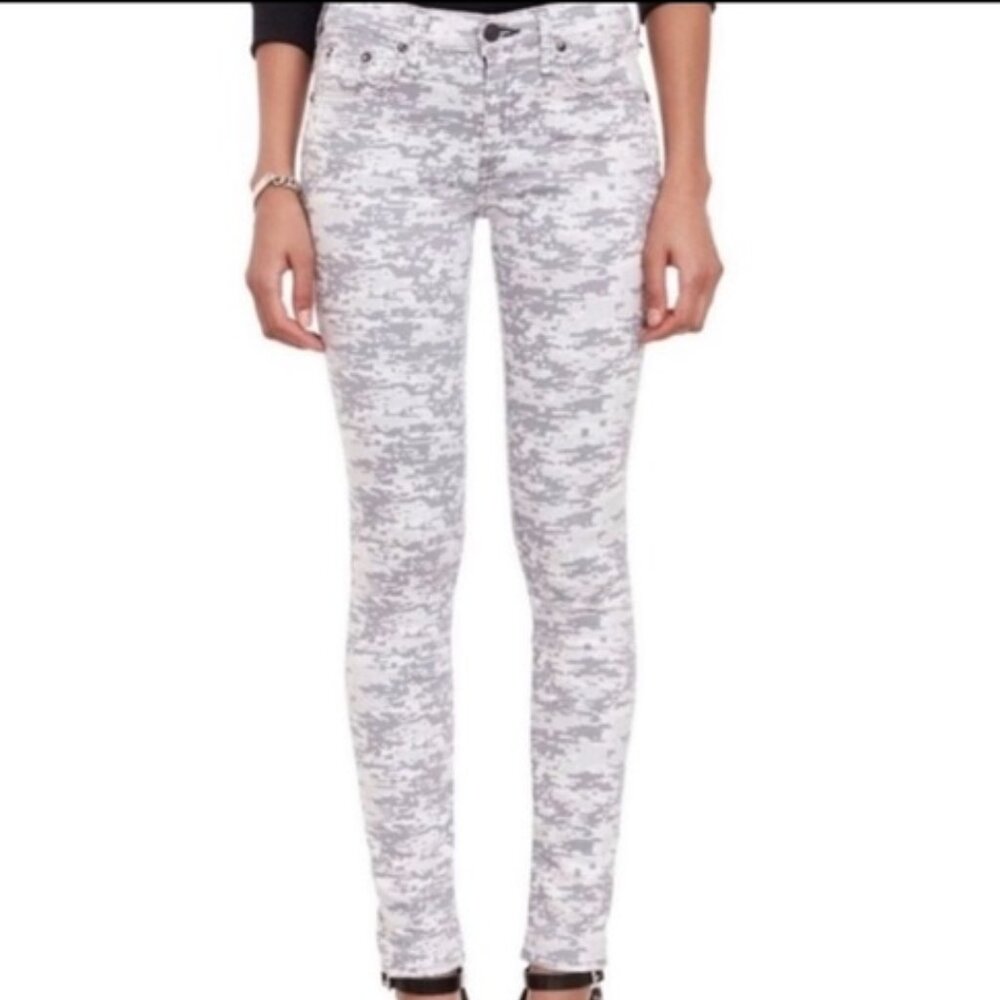 rag & bone grey camo skinny jeans size 26